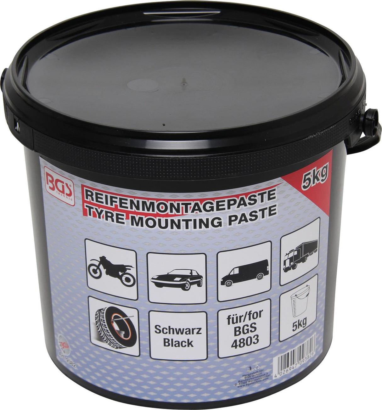 TYRE FITTING GREASE | BLACK | 5 KG (9382)