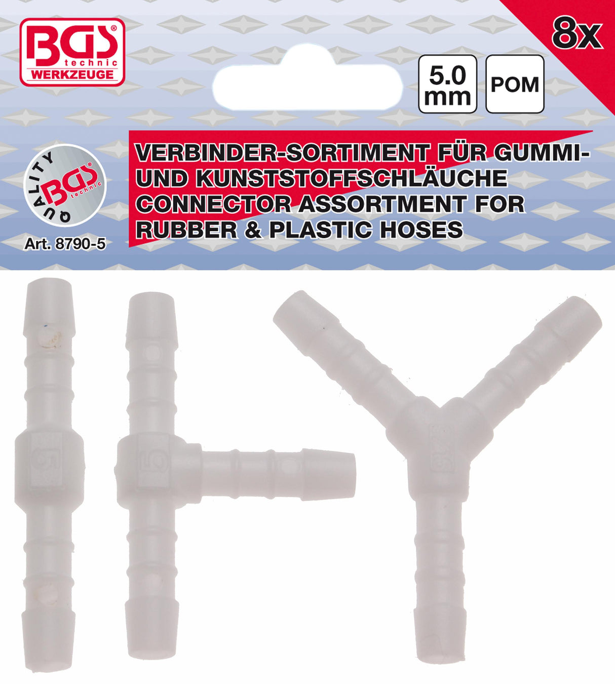 HOSE CONNECTOR ASSORTMENT | FUEL RESISTANT | 5 MM | 8 PCS. (8790-5)