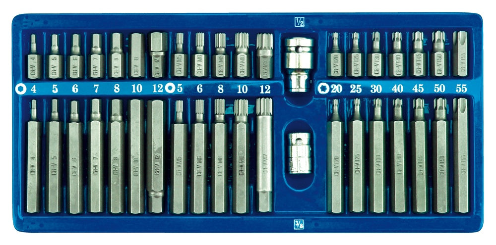 SCREWDRIVER BIT HEX,TORX,SPLINE 40PCS (66400)