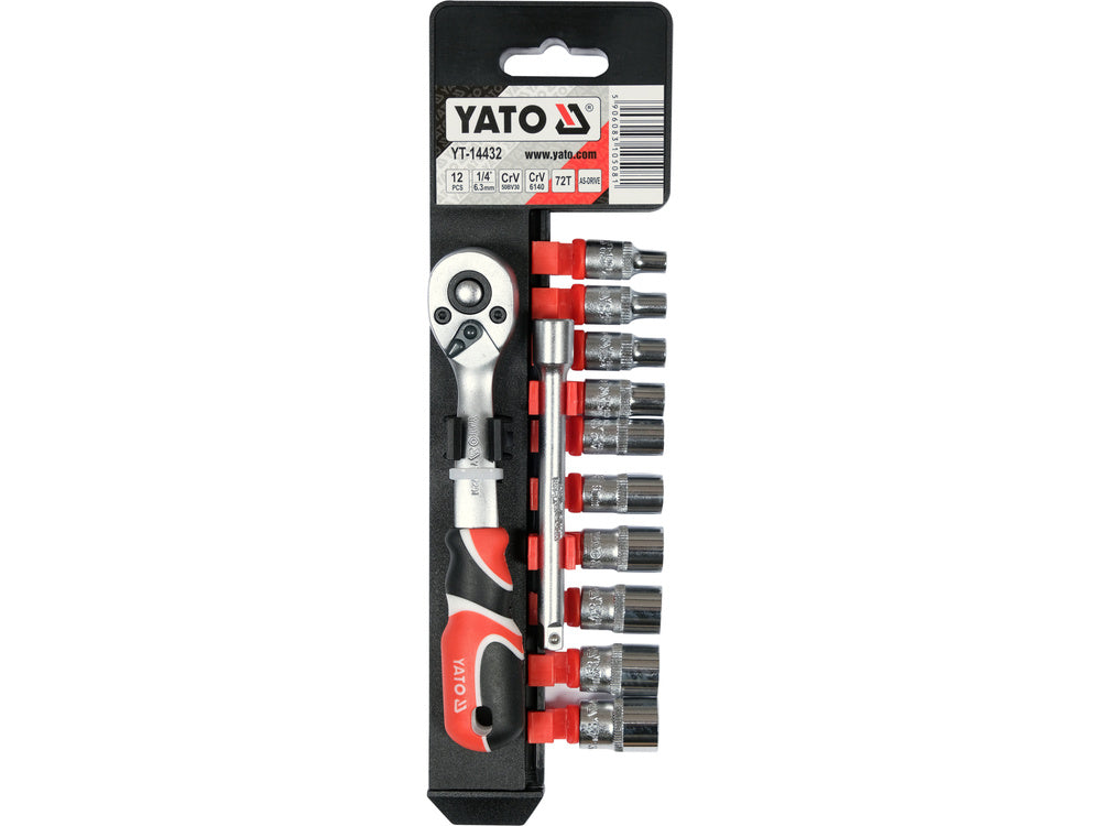 12 PCS SOCKETS SET 1/4" (YT-14432)