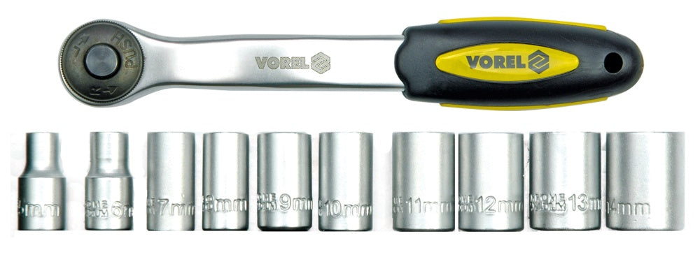 RATCHET HANDLE 1/2" W. SOCKET SET 11PCS (58602)