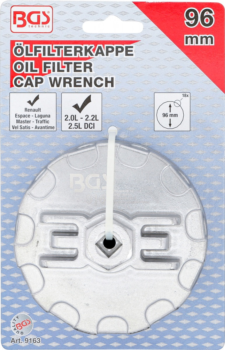 OIL FILTER WRENCH | 18-POINT | Ø 96 MM | FOR RENAULT DCI (9163)