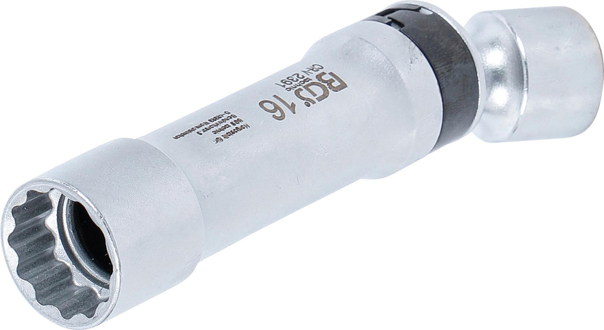 SPARK PLUG SOCKET, 12-POINT, WITH RETAINING SPRING | 10 MM (3/8") DRIVE | 16 MM (2391)