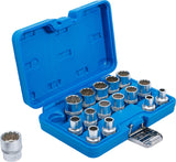 SOCKET SET, 12-POINT | 12.5 MM (1/2") DRIVE | 8 - 24 MM | 16 PCS. (2226)