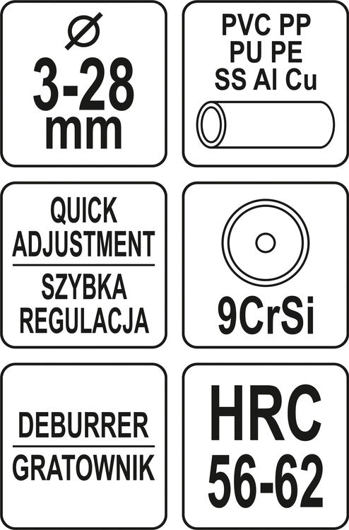 QUICK-RELEASE TUBE CUTTER 3-28 MM (YT-22342)