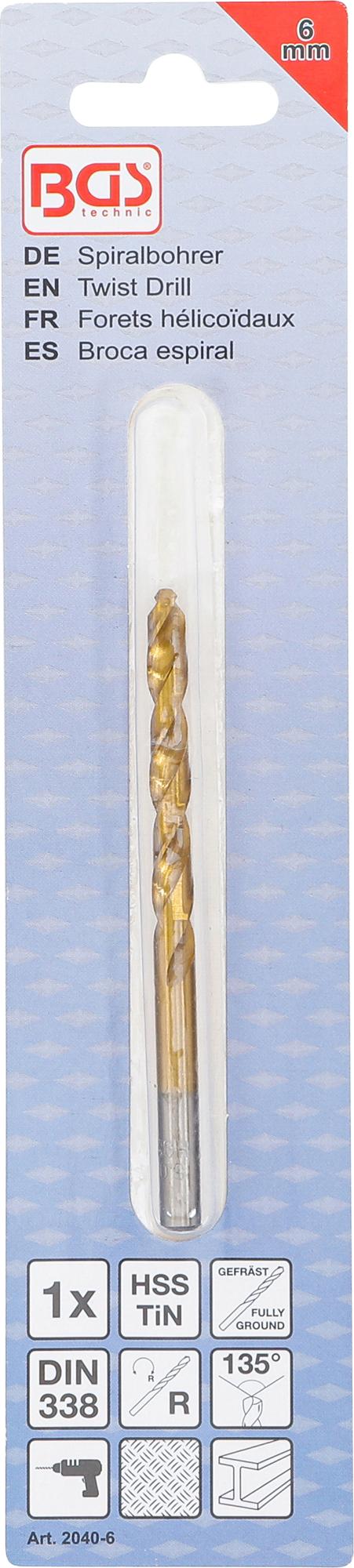 TWIST DRILL | HSS-G | TITANIUM-NITRATED | 6.0 MM (2040-6)