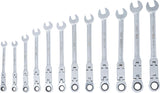 DOUBLE-JOINT RATCHET COMBINATION WRENCH SET | ADJUSTABLE | 8 - 19 MM | 12 PCS. (6180)