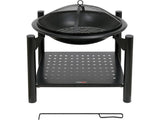 STEEL FIRE PIT W/ LOG STORE 58X58CMX55CM (99914)