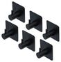 SELF-ADHESIVE METAL HOOKS FOR TOWELS ETC. SET | BLACK | 6 PCS (88240)