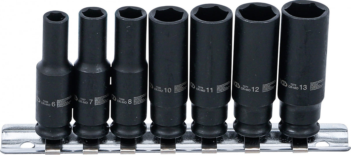IMPACT SOCKET SET, HEXAGON, DEEP | 6.3 MM (1/4") DRIVE | 6 - 13 MM | 7 PCS. (5299)