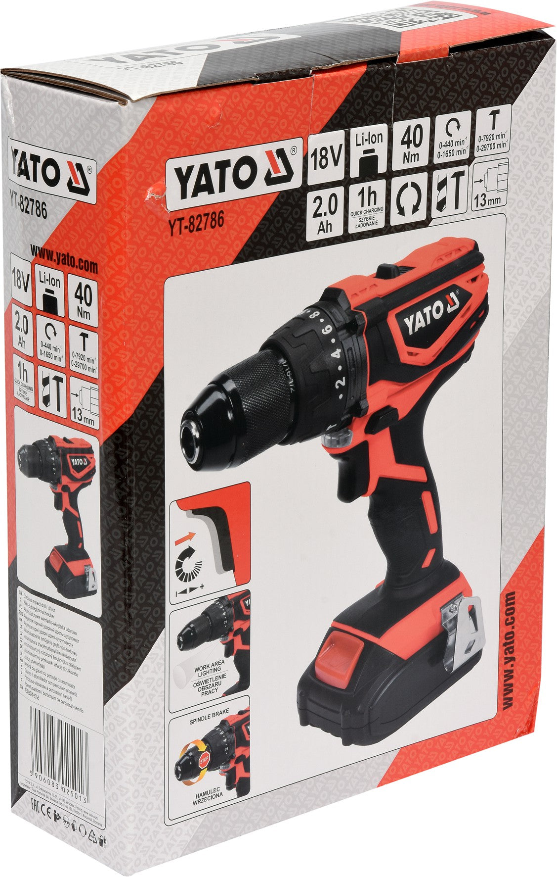 IMPACT DRILL DRIVER 18V 40NM - 2AH (YT-82786)