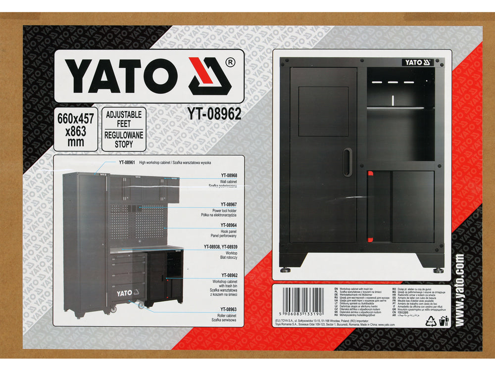 WORKSHOP CABINET WITH WASTE CONTAINER | 66.0 X 45.7 X 86.3 CM (YT-08962)