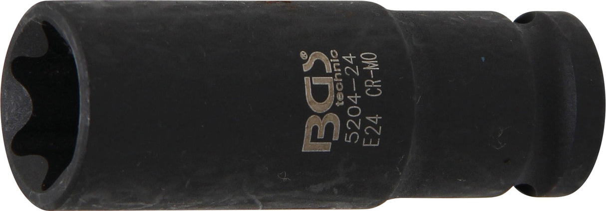 IMPACT SOCKET E-TYPE, DEEP | 12.5 MM (1/2") DRIVE | E24 (5204-24)