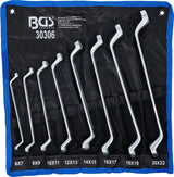 DOUBLE RING SPANNER SET | DEEP OFFSET ENDS | 6 X 7 - 20 X 22 MM | 8 PCS. (30306)