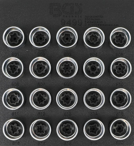TOOL TRAY 1/6: RIM LOCK SOCKET SET FOR AUDI | 20 PCS. (9499)