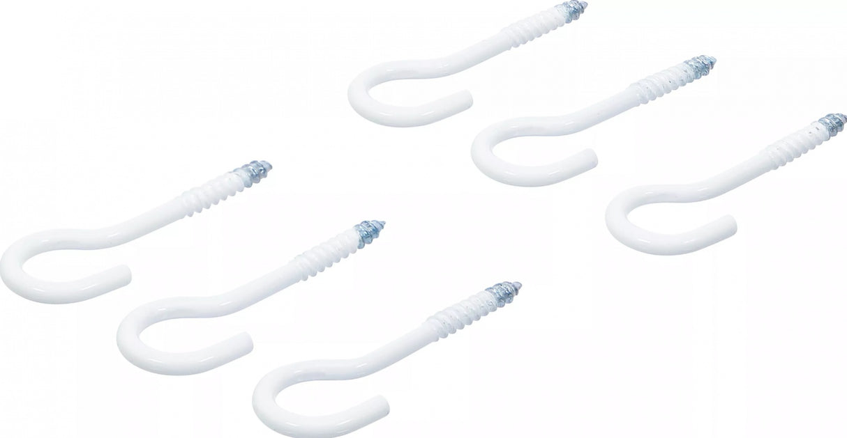 SCREW HOOK ASSORTMENT | WHITE | PLASTIC-COATED | 60 MM | 6 PCS. (88181)