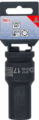 IMPACT SOCKET HEXAGON, DEEP | 20 MM (3/4") DRIVE | 17 MM (5717)