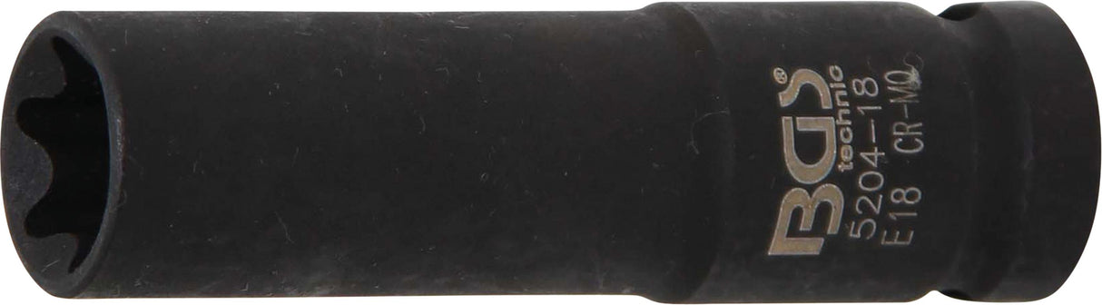 IMPACT SOCKET E-TYPE, DEEP | 12.5 MM (1/2") DRIVE | E18 (5204-18)