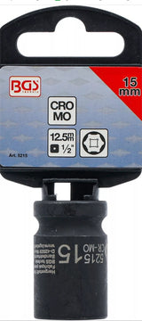 IMPACT SOCKET, HEXAGON | 12.5 MM (1/2") DRIVE | 15 MM (5215)