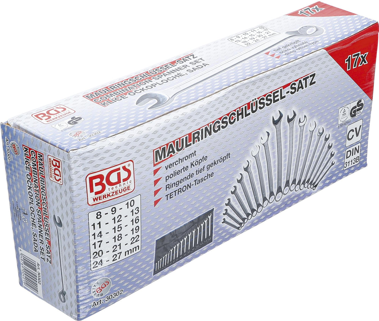 COMBINATION SPANNER SET | OFFSET | 8 - 27 MM | 17 PCS. (30302)