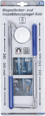 MAGNETIC PICK-UP TOOL / INSPECTION MIRROR SET | 2 PCS. (3086)