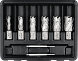 HSS ANNULAR/CORE DRILL BIT SET FOR METAL | WELDON SHANK | 12-27 MM | 8 PCS (YT-43400)