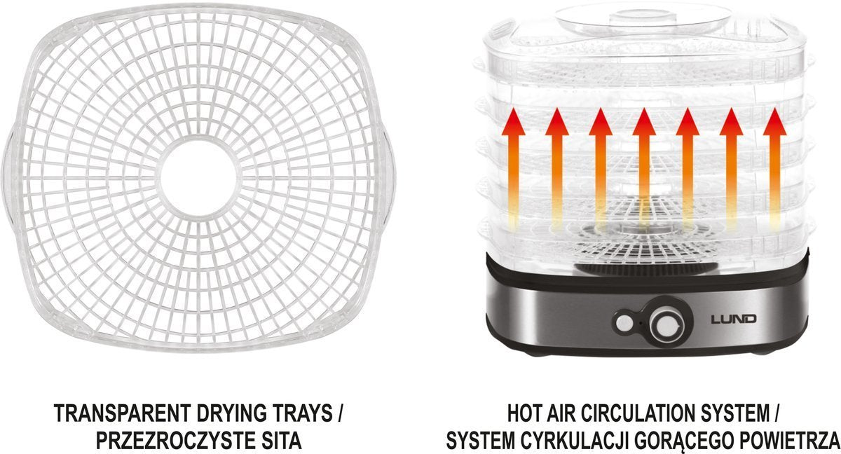 FOOD DEHYDRATOR 5 TRAYS, 420-500W (68270)