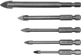 GLASS AND TILE DRILLS 5PCS 4-10MM HEX (21709)