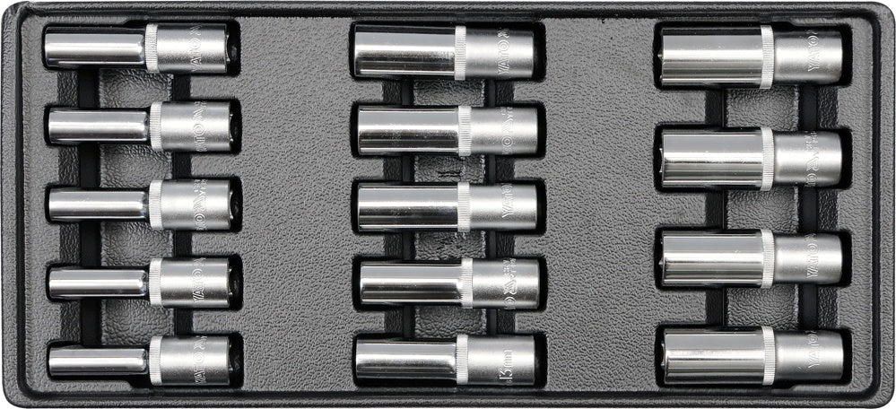 PVC TRAY WITH 14PCS DEEP SOCKETS 1/2 (YT-5539)