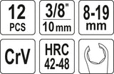 DRIVE FLEX CROWFOOT SOCKET WRENCH SET (YT-38550)
