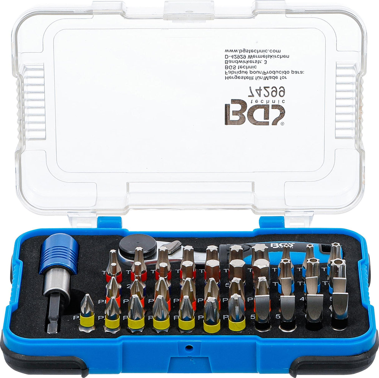 COLOR BIT SET | WITH BIT RATCHET | EXTERNAL HEXAGON 6.3 MM (1/4") | 43 PCS. (74299)