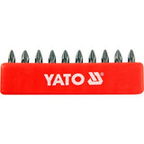SCREWDRIVER BITS 10PCS  PZ1X25MM S2 (YT-0470)