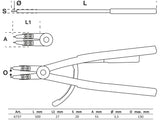 CIRCLIP PLIERS | STRAIGHT | FOR INSIDE CIRCLIPS | 500 MM (6737)