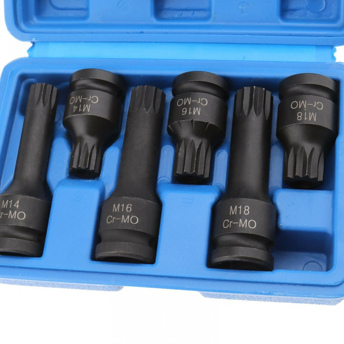 IMPACT BIT SET | WITH HOLE | 12.5 MM (1/2") | SPLINE (XZN) | 6 PCS. (S1121)