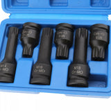 IMPACT BIT SET | WITH HOLE | 12.5 MM (1/2") | SPLINE (XZN) | 6 PCS. (S1121)