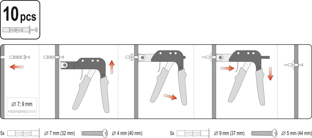 TOOL FOR HOLLOW EXPANSION BOLT & 10BOLTS (YT-51450)