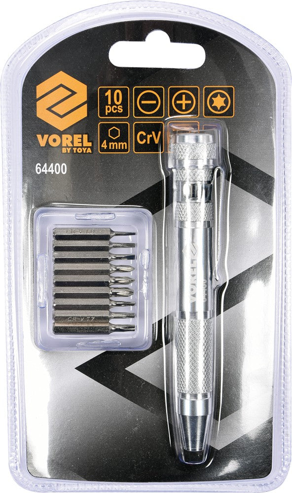 PRECISION SCREWDRIVER BIT SET 10PCS (64400)