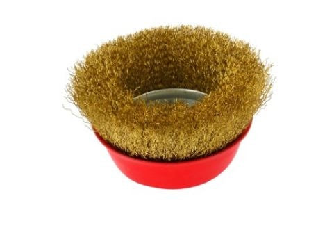 WIRE BRUSH POT TYPE | BRASS-PLATED | 125 MM | M14 (ES730125)
