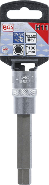 BIT SOCKET | LENGTH 100 MM | 12.5 MM (1/2") DRIVE | INTERNAL HEXAGON 11 MM (4266)