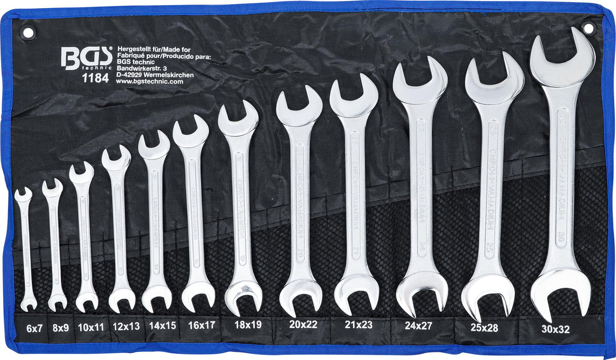DOUBLE OPEN END SPANNER SET | 6 X 7 - 30 X 32 MM | 12 PCS. (1184)