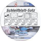 SANDING PADS FOR ECCENTRIC SANDERS | Ø 125 MM | K 40 - 180 | 25 PCS. (80817)