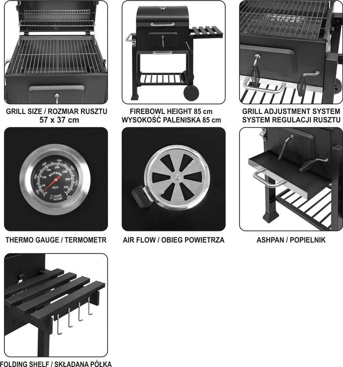 CHARCOAL GRILL DELUXE 57X37CM (99588)