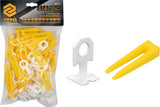 TILE LEVELLING SYSTEM | 1 MM / SET OF 50 WEDGES AND 50 CLIPS (04714)