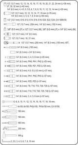 TOOL SET 1/2" 122PCS (58690)