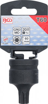 IMPACT BIT SOCKET | 20 MM (3/4") DRIVE | T-STAR (FOR TORX) T60 (5560)
