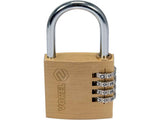 PADLOCK WITH 4-RING COMBINATION LOCK. (77608)