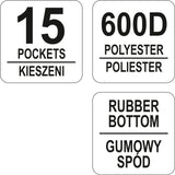 TOOL BAG 16" WITH RUBBER BOTTOM (YT-74361)