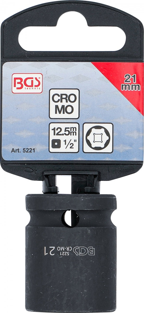 IMPACT SOCKET, HEXAGON | 12.5 MM (1/2") DRIVE | 21 MM (5221)