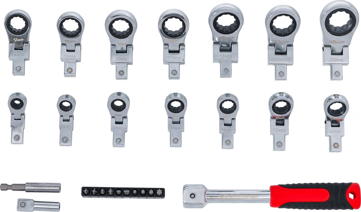 PUSH-FIT RATCHET RING WRENCH AND BIT SET | 6 - 20 MM | 27 PCS. (84529)