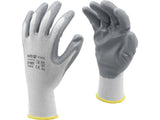 WORKING GLOVES NYLON/NITR. WHITE S. 10 (YT-7474)